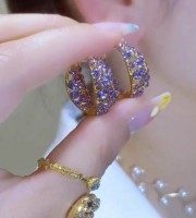 Light Purple Zircon Earrings